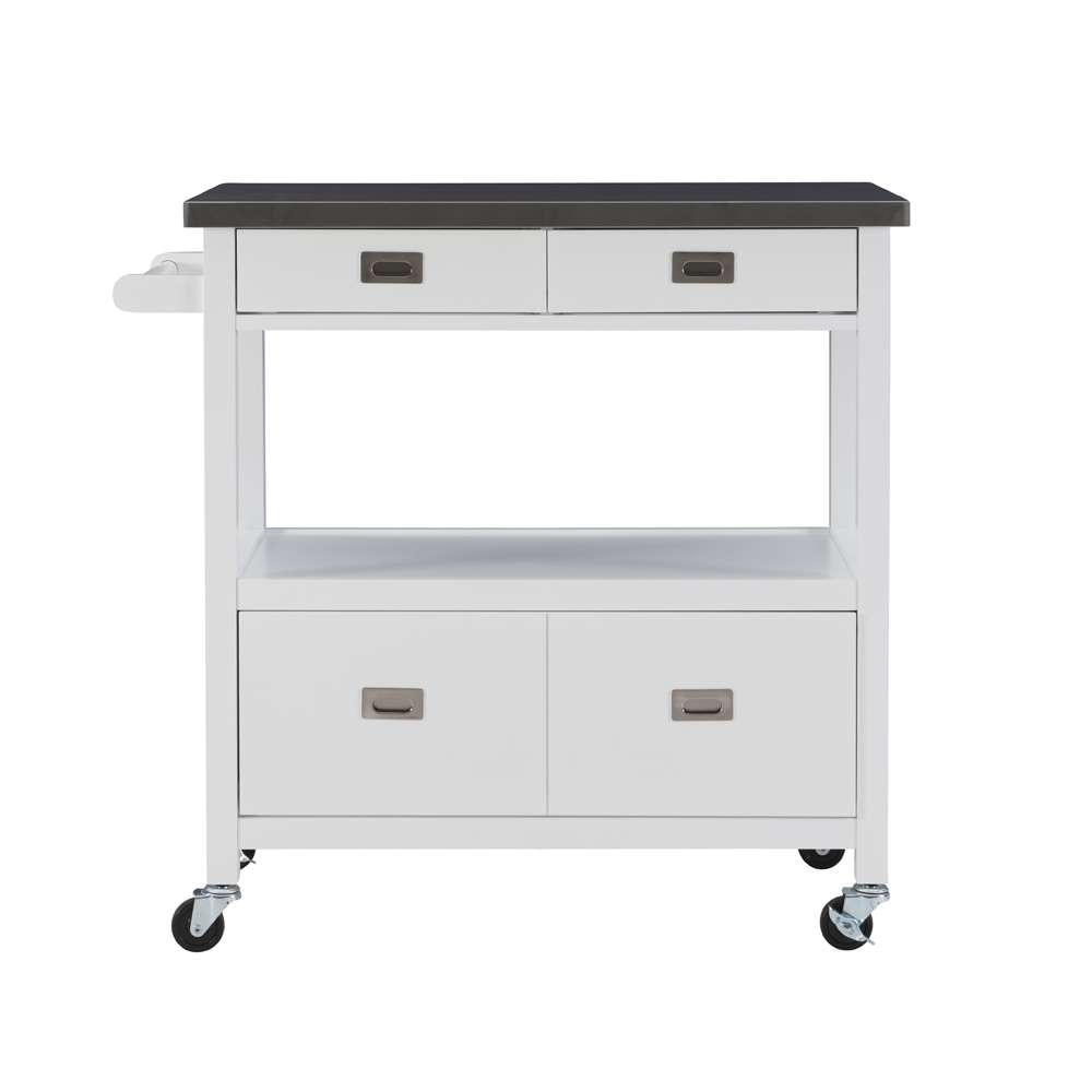 Linon Home Decor - Sydney Kitchen Cart White - KI106WHT01U veiw 2