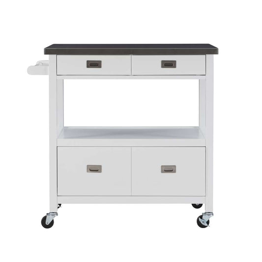 Linon Home Decor - Sydney Kitchen Cart White - KI106WHT01U veiw 2