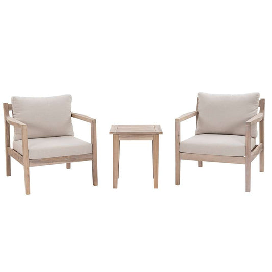 Linon Home Decor - Teagon 3pc Outdoor Set, Natural/Ivory - OD57NAT3PCSET veiw 1