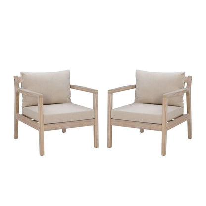 Linon Home Decor - Teagon 3pc Outdoor Set, Natural/Ivory - OD57NAT3PCSET veiw 2