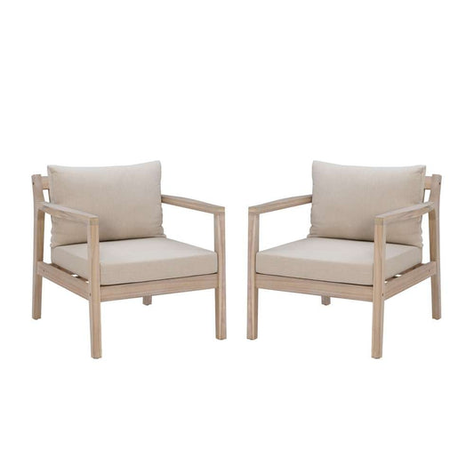 Linon Home Decor - Teagon 3pc Outdoor Set, Natural/Ivory - OD57NAT3PCSET veiw 2