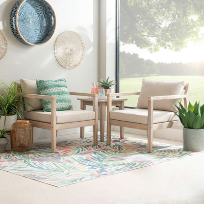 Linon Home Decor - Teagon 3pc Outdoor Set, Natural/Ivory - OD57NAT3PCSET veiw 6