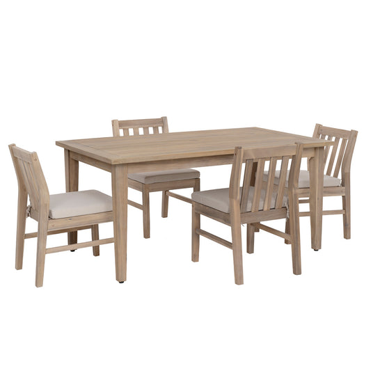 Linon Home Decor - Teagon 5PC Dining Set Natural - OD68NATD5PC view 1
