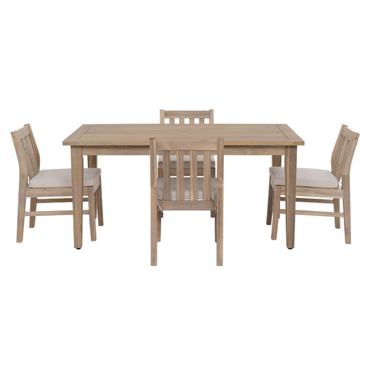 Linon Home Decor - Teagon 5PC Dining Set Natural - OD68NATD5PC view 2