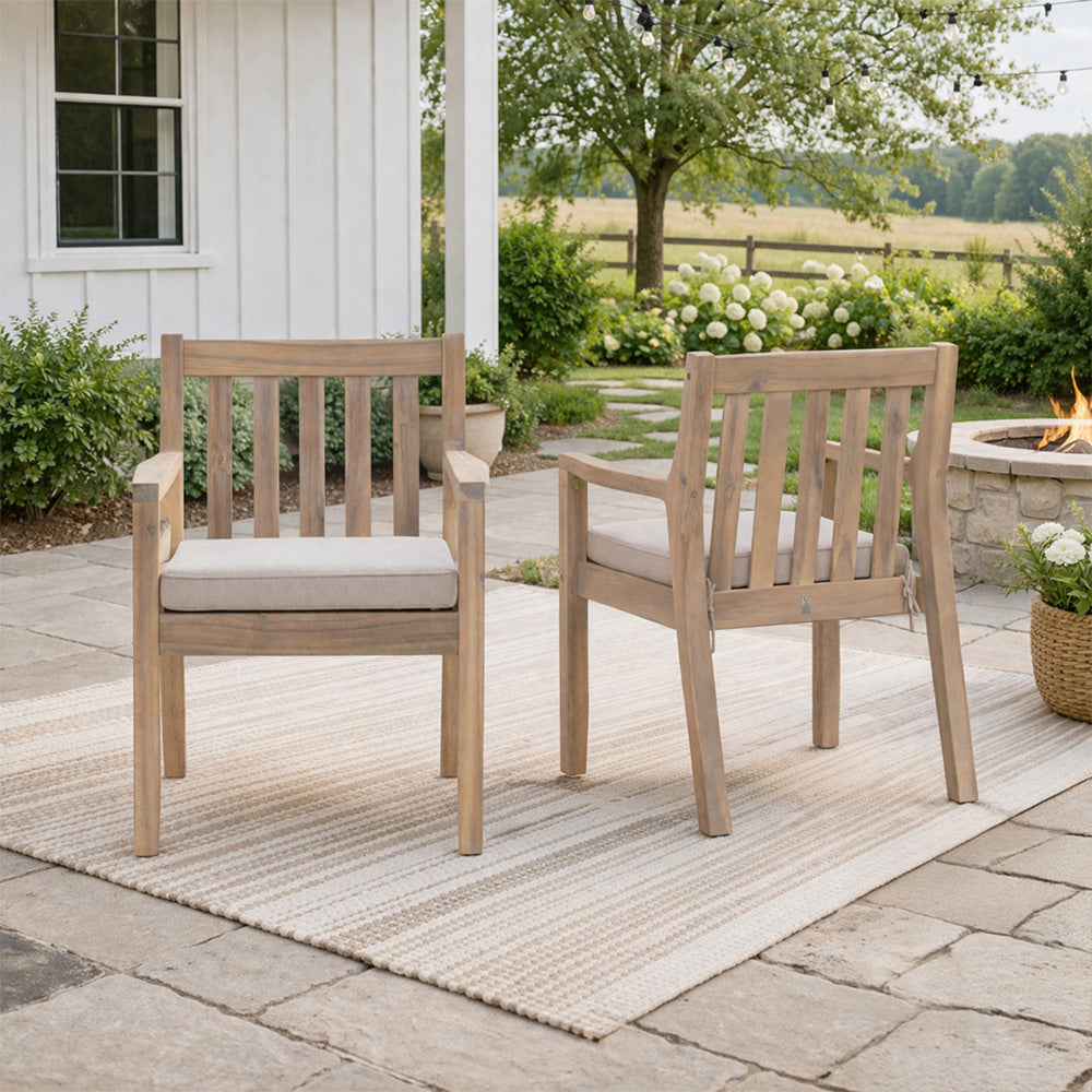 Linon Home Decor - Teagon Armed Dining Chair Natural Set of 2 - OD68NATARMSC02U view 7