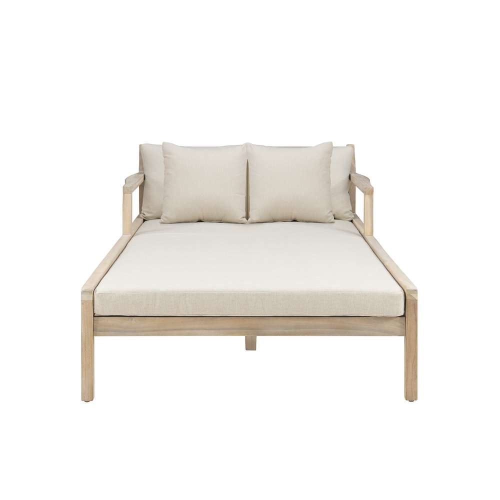 Linon Home Decor - Teagon Bge Nat Double Chaise Lounger - OD38BGE01U veiw 2