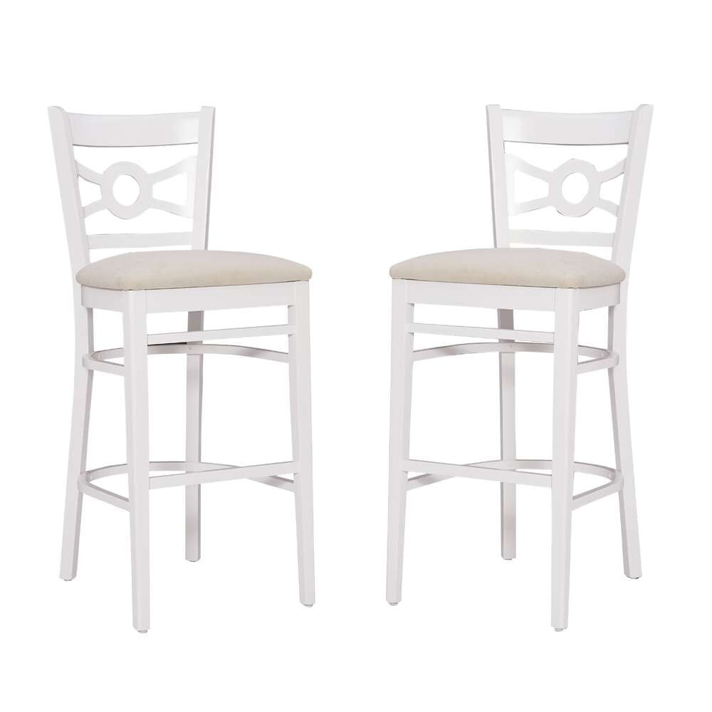 Linon Home Decor - Teresa White Barstool W Uph Seat (Set of 2) - BS293WHTGRY02ASU veiw 2