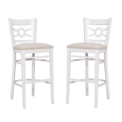 Linon Home Decor - Teresa White Barstool W Uph Seat (Set of 2) - BS293WHTGRY02ASU veiw 2