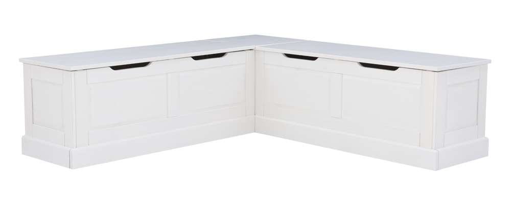 Linon Home Decor - Tobin Backless Corner Breakfast Nook, White - NK158WHT01U veiw 1
