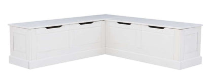 Linon Home Decor - Tobin Backless Corner Breakfast Nook, White - NK158WHT01U veiw 1