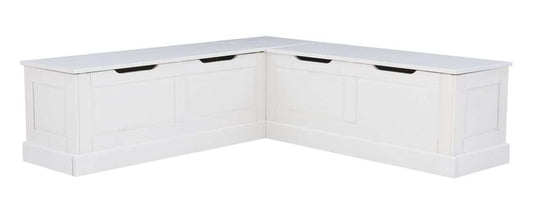 Linon Home Decor - Tobin Backless Corner Breakfast Nook, White - NK158WHT01U veiw 1