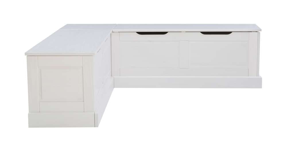 Linon Home Decor - Tobin Backless Corner Breakfast Nook, White - NK158WHT01U veiw 2
