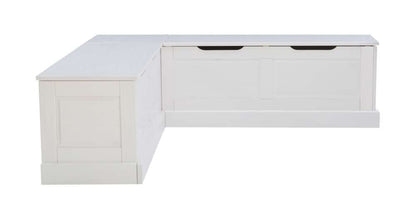 Linon Home Decor - Tobin Backless Corner Breakfast Nook, White - NK158WHT01U veiw 2