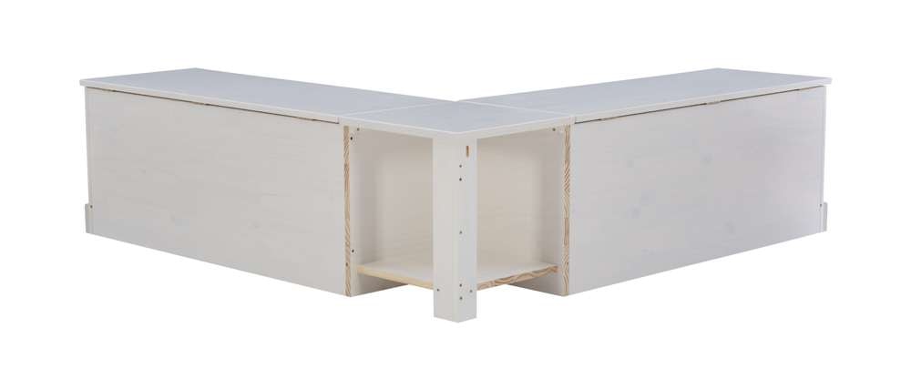 Linon Home Decor - Tobin Backless Corner Breakfast Nook, White - NK158WHT01U veiw 4