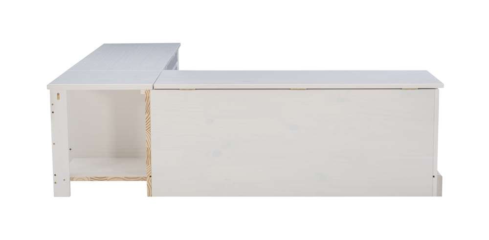 Linon Home Decor - Tobin Backless Corner Breakfast Nook, White - NK158WHT01U veiw 5