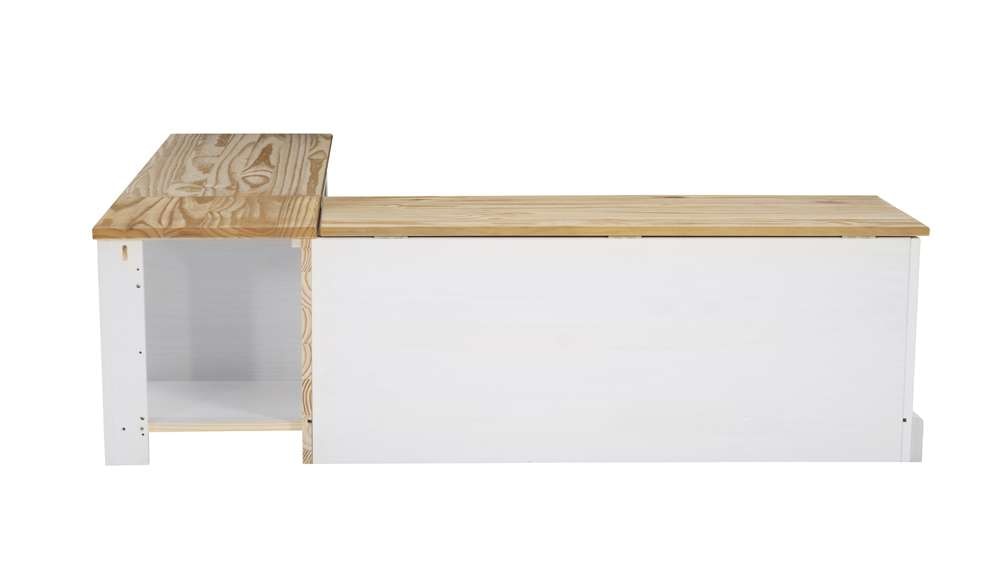 Linon Home Decor - Tobin Backless Corner Nook Set, Two Tone  - KNK162NATWHTABCU veiw 5