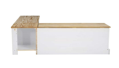 Linon Home Decor - Tobin Backless Corner Nook Set, Two Tone  - KNK162NATWHTABCU veiw 5