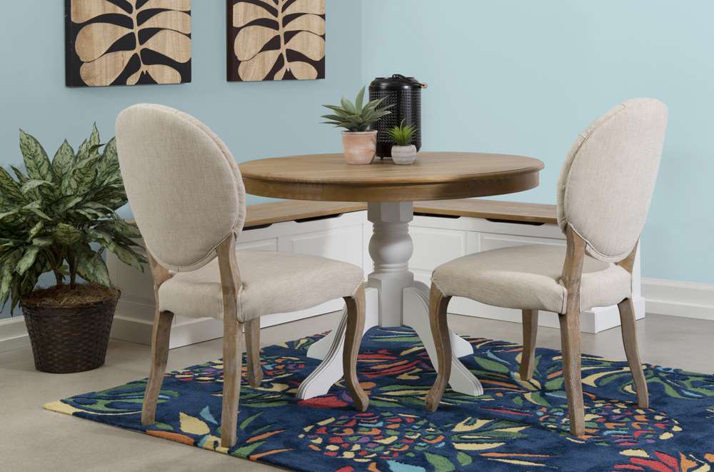 Linon Home Decor - Tobin Backless Corner Nook Set, White  - KNK161WHTABCU veiw 1