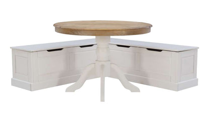 Linon Home Decor - Tobin Backless Corner Nook Set, White  - KNK161WHTABCU veiw 2