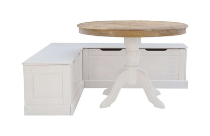 Linon Home Decor - Tobin Backless Corner Nook Set, White  - KNK161WHTABCU veiw 4