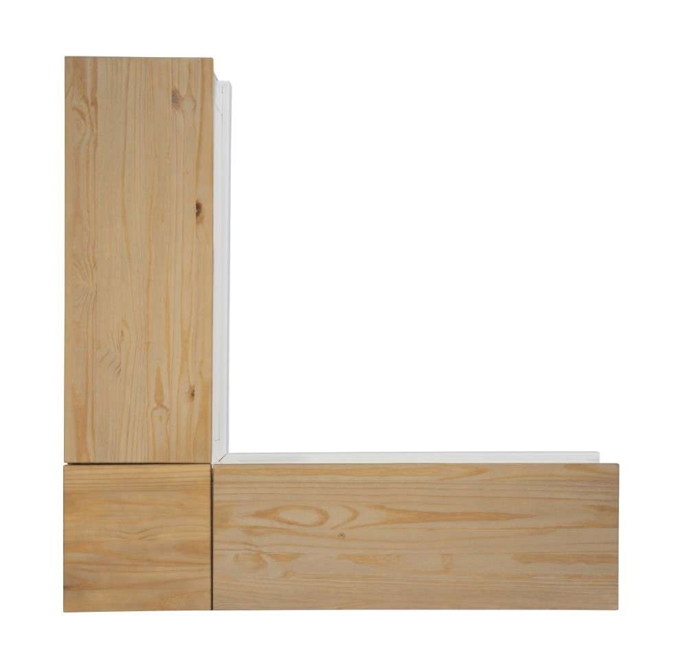Linon Home Decor - Tobin Backless Two Tone Breakfast Nook, Natural And White - NK158NATWHT01U veiw 3