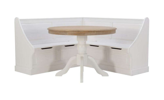 Linon Home Decor - Tobin Corner Breakfast Nook Set, White - KNK163WHTABCU veiw 1