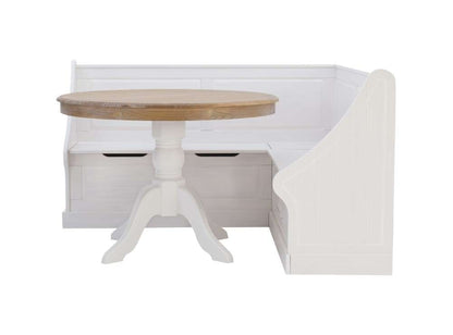 Linon Home Decor - Tobin Corner Breakfast Nook Set, White - KNK163WHTABCU veiw 3