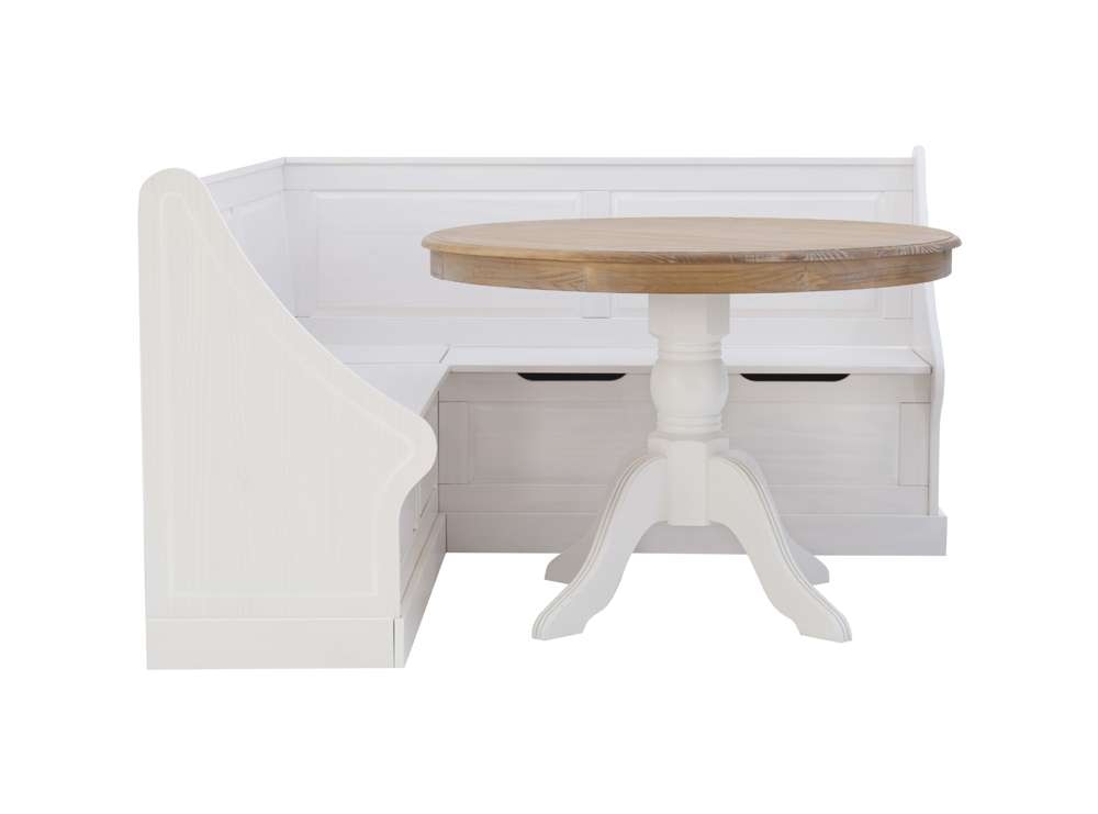 Linon Home Decor - Tobin Corner Breakfast Nook Set, White - KNK163WHTABCU veiw 4