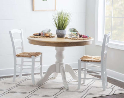 Linon Home Decor - Tobin Pedestal Dining Table, Natural And White - KNK159NATWHTABU view 2