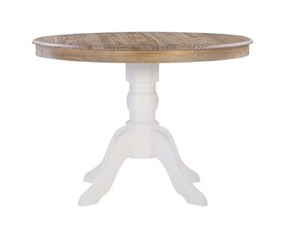 Linon Home Decor - Tobin Pedestal Dining Table, Natural And White - KNK159NATWHTABU veiw 3