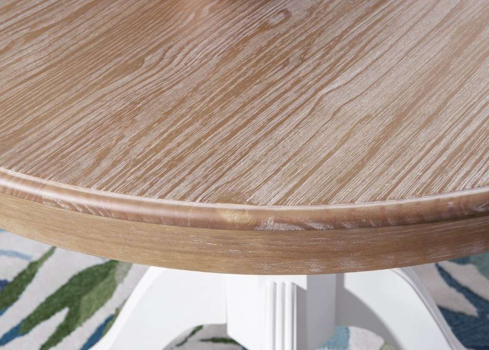Linon Home Decor - Tobin Pedestal Dining Table, Natural And White - KNK159NATWHTABU veiw 5