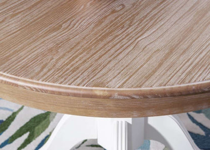Linon Home Decor - Tobin Pedestal Dining Table, Natural And White - KNK159NATWHTABU veiw 5