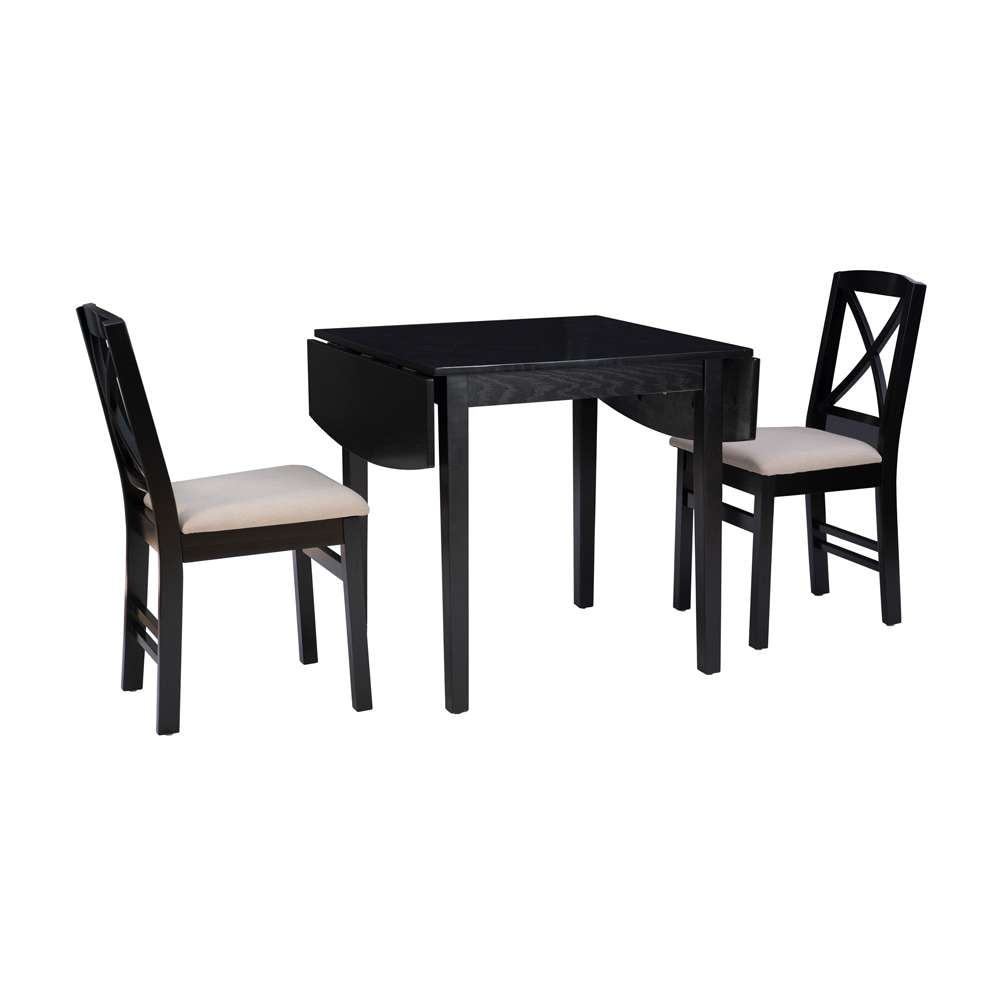 Linon Home Decor - Torino 3Pc Drop Leaf Dining Set Black - DTS100BLK3PC veiw 1