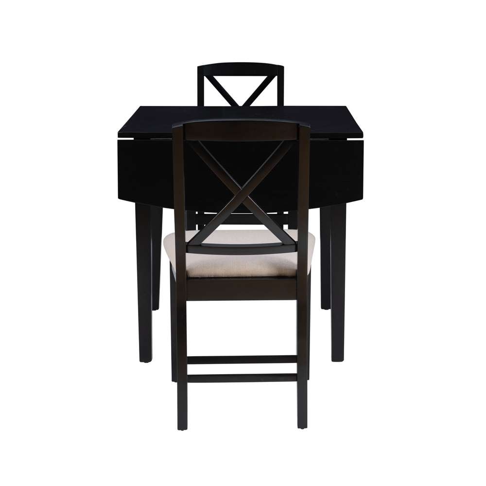 Linon Home Decor - Torino 3Pc Drop Leaf Dining Set Black - DTS100BLK3PC veiw 3