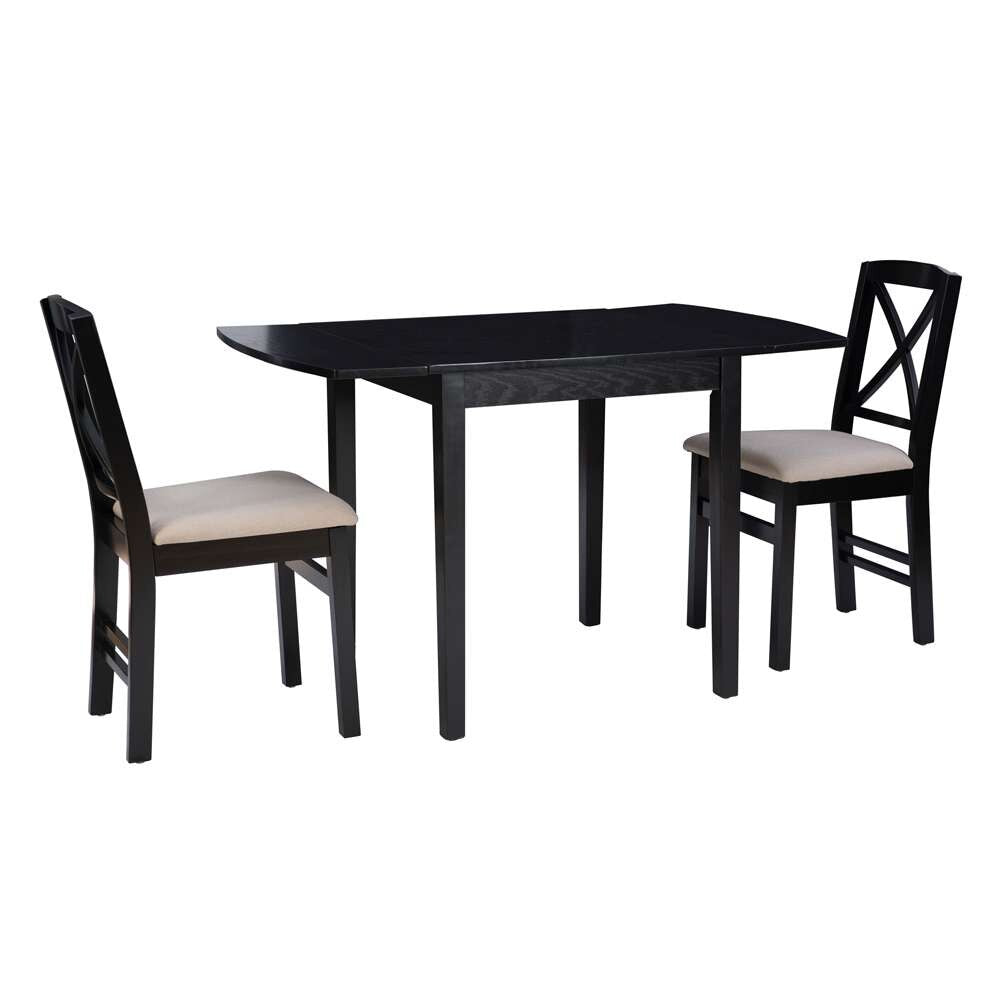 Linon Home Decor - Torino 3Pc Drop Leaf Dining Set Black - DTS100BLK3PC veiw 4