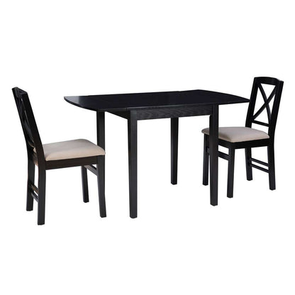 Linon Home Decor - Torino 3Pc Drop Leaf Dining Set Black - DTS100BLK3PC veiw 4