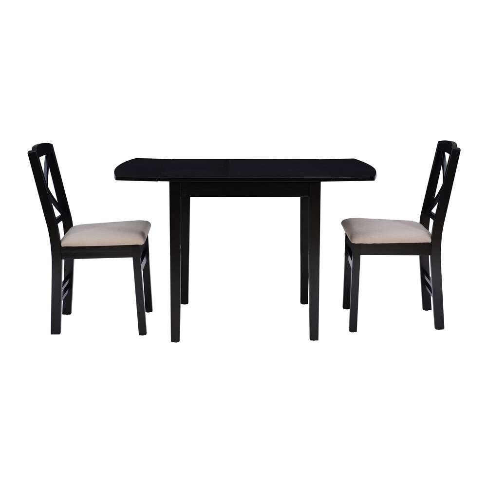 Linon Home Decor - Torino 3Pc Drop Leaf Dining Set Black - DTS100BLK3PC veiw 5