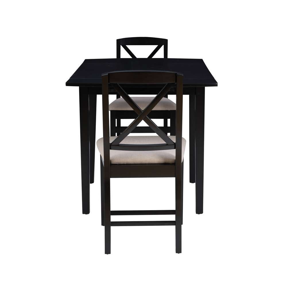 Linon Home Decor - Torino 3Pc Drop Leaf Dining Set Black - DTS100BLK3PC veiw 6