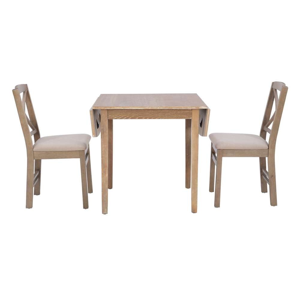 Linon Home Decor - Torino 3Pc Drop Leaf Dining Set Gray - DTS100GWASH3PC view 2