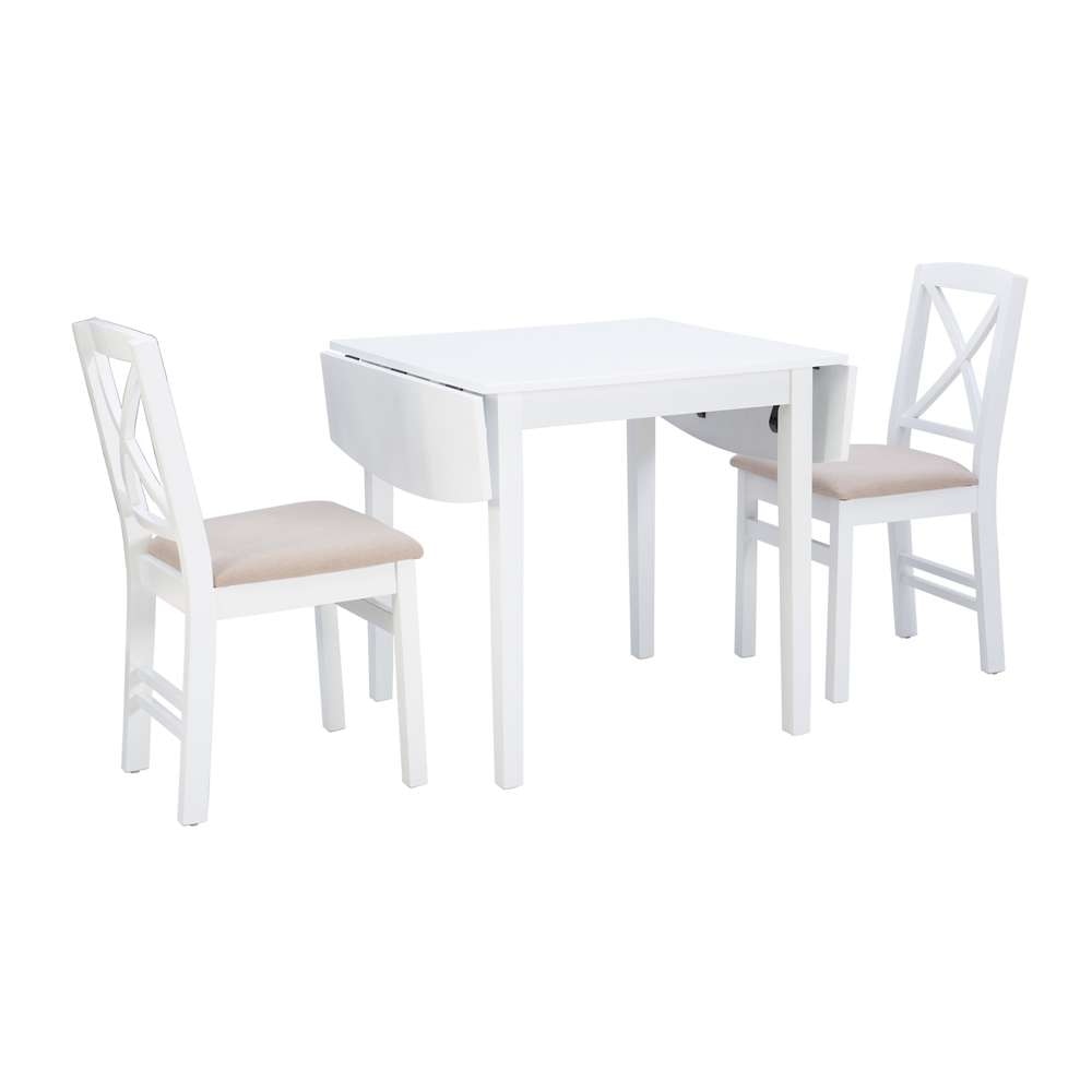 Linon Home Decor - Torino 3Pc Drop Leaf Dining Set White - DTS100WHT3PC view 1