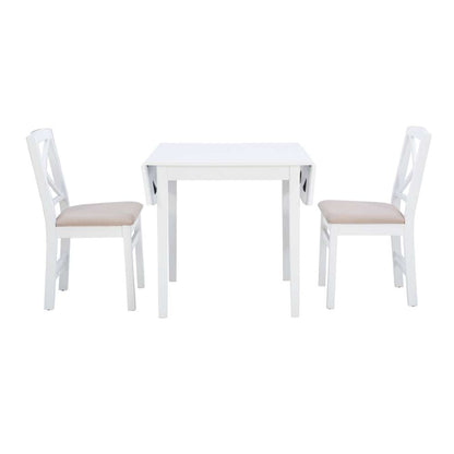 Linon Home Decor - Torino 3Pc Drop Leaf Dining Set White - DTS100WHT3PC veiw 2