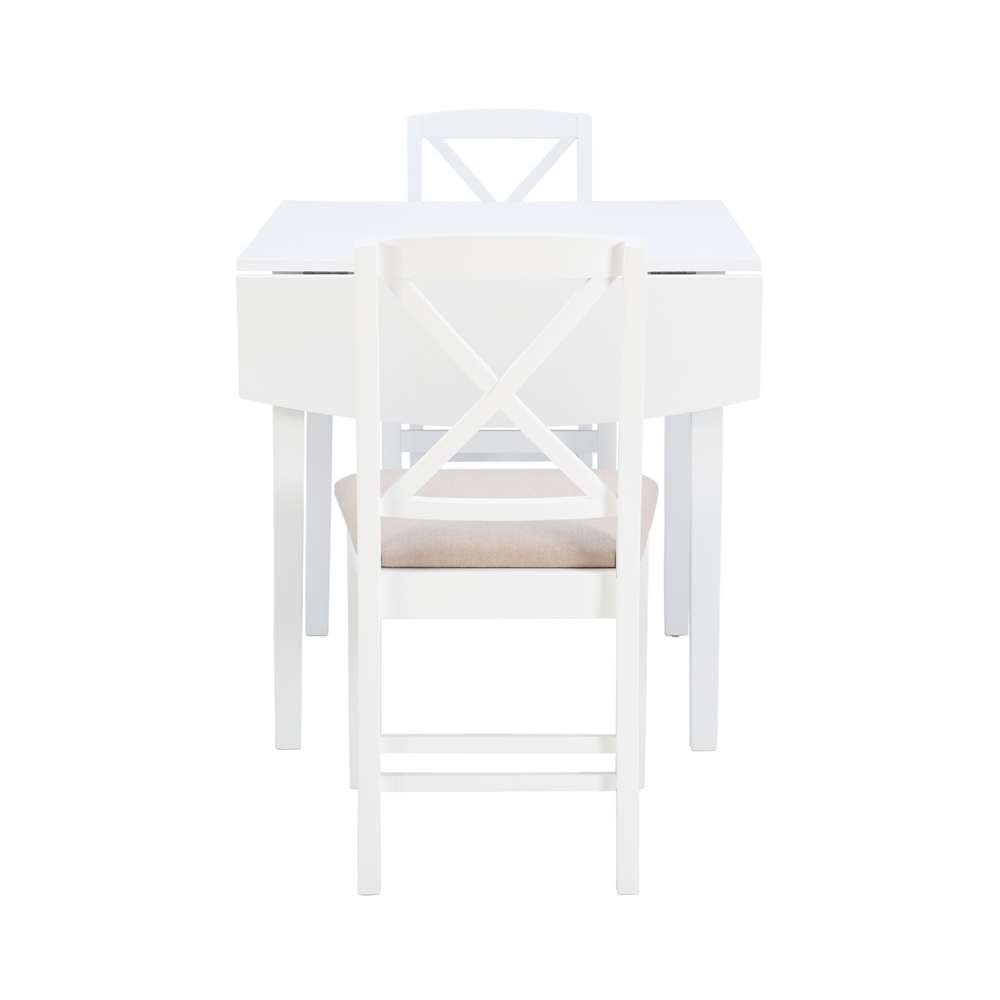 Linon Home Decor - Torino 3Pc Drop Leaf Dining Set White - DTS100WHT3PC veiw 3