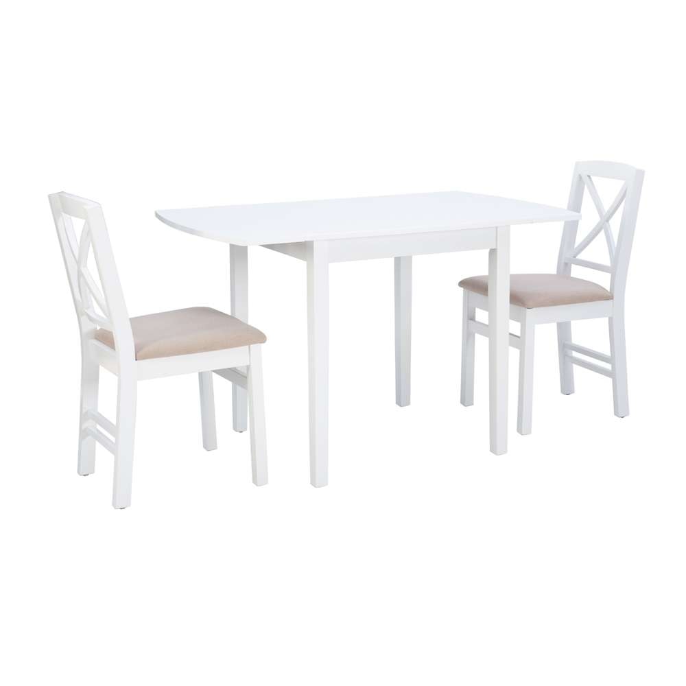 Linon Home Decor - Torino 3Pc Drop Leaf Dining Set White - DTS100WHT3PC veiw 4