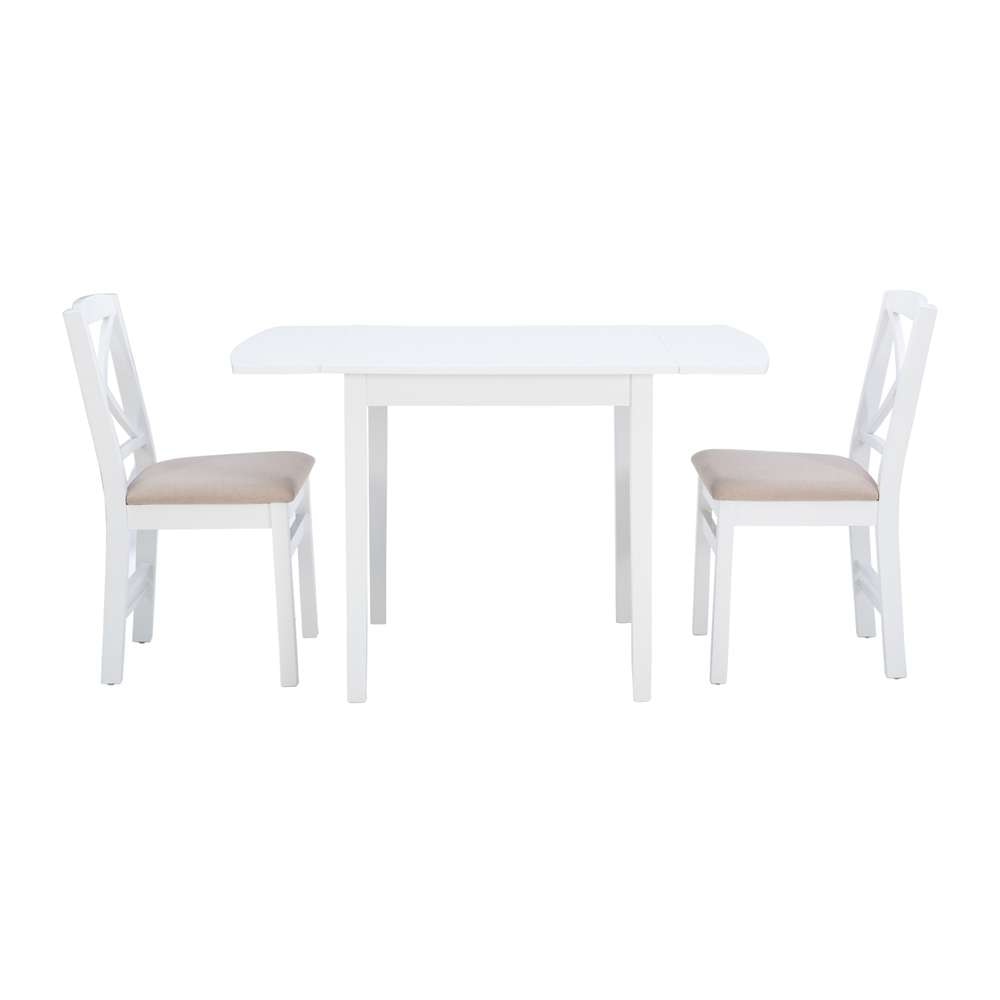 Linon Home Decor - Torino 3Pc Drop Leaf Dining Set White - DTS100WHT3PC veiw 5