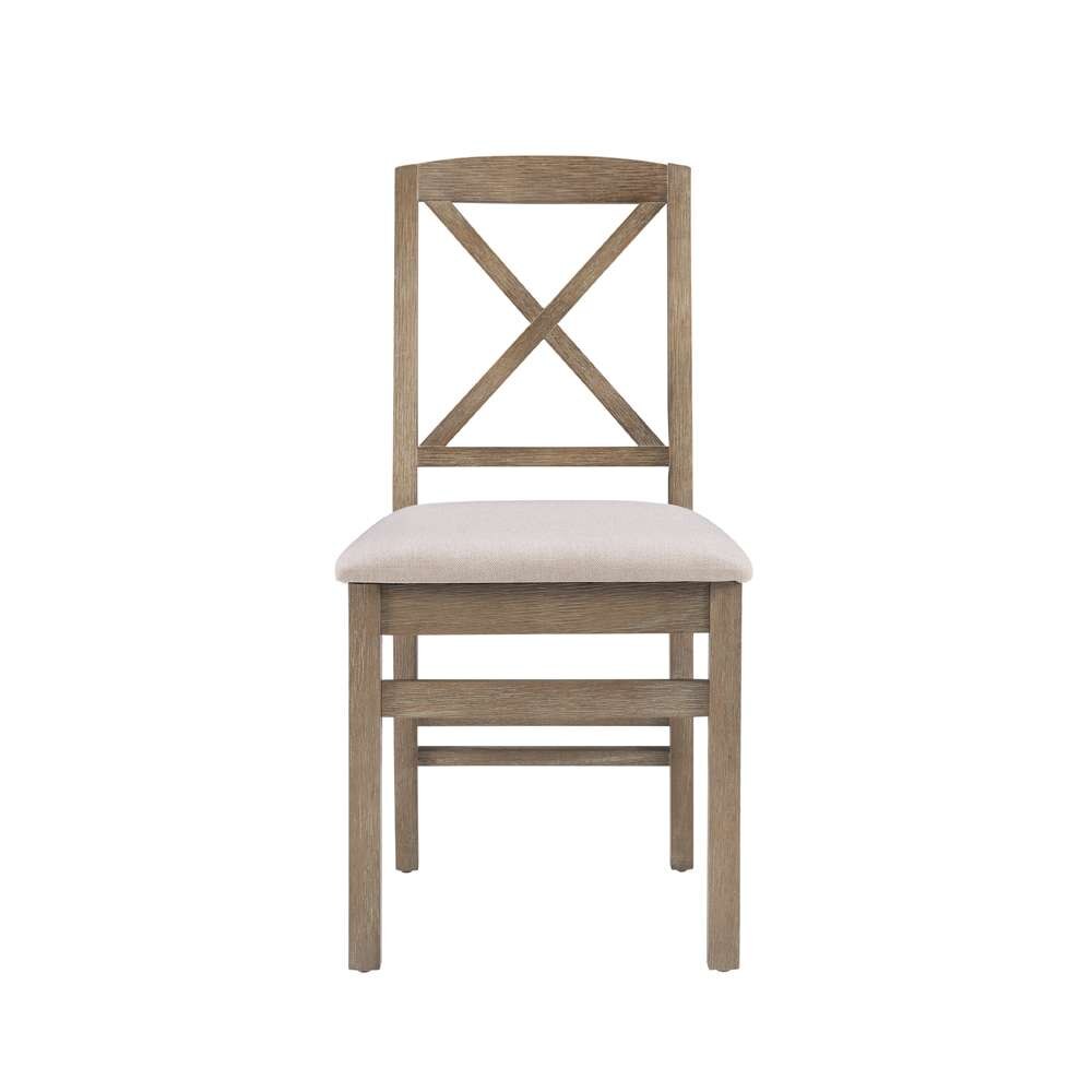 Linon Home Decor - Torino Grey Wash X Back Dining Chair (Set of 2) - 01711GWASH02U veiw 2