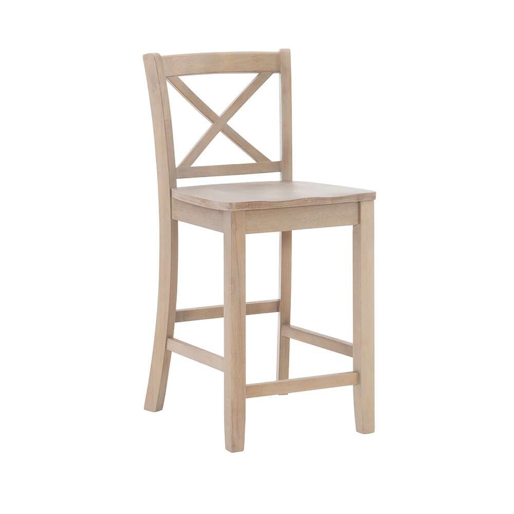 Linon Home Decor - Torino X Back Counter Stool Grey Wash - 01709GWASH01U veiw 1