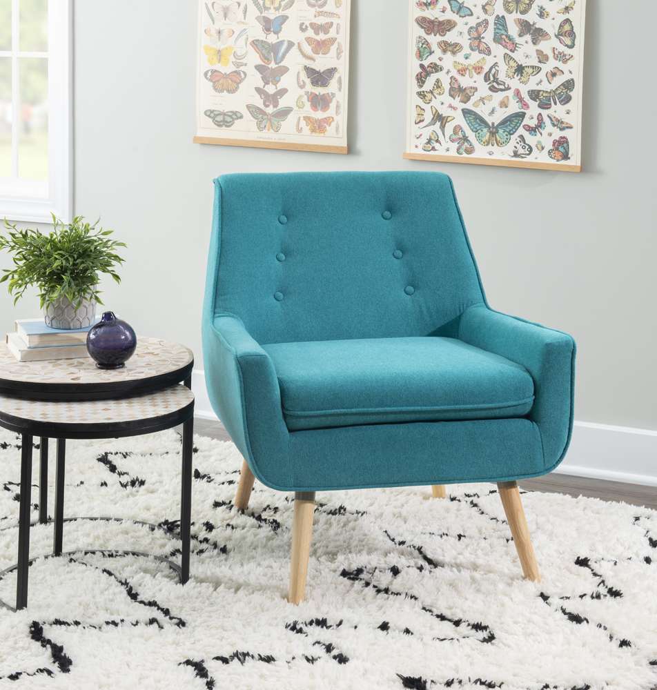 Linon Home Decor - Trelis Chair - Bright Blue - 368360MER01U veiw 6