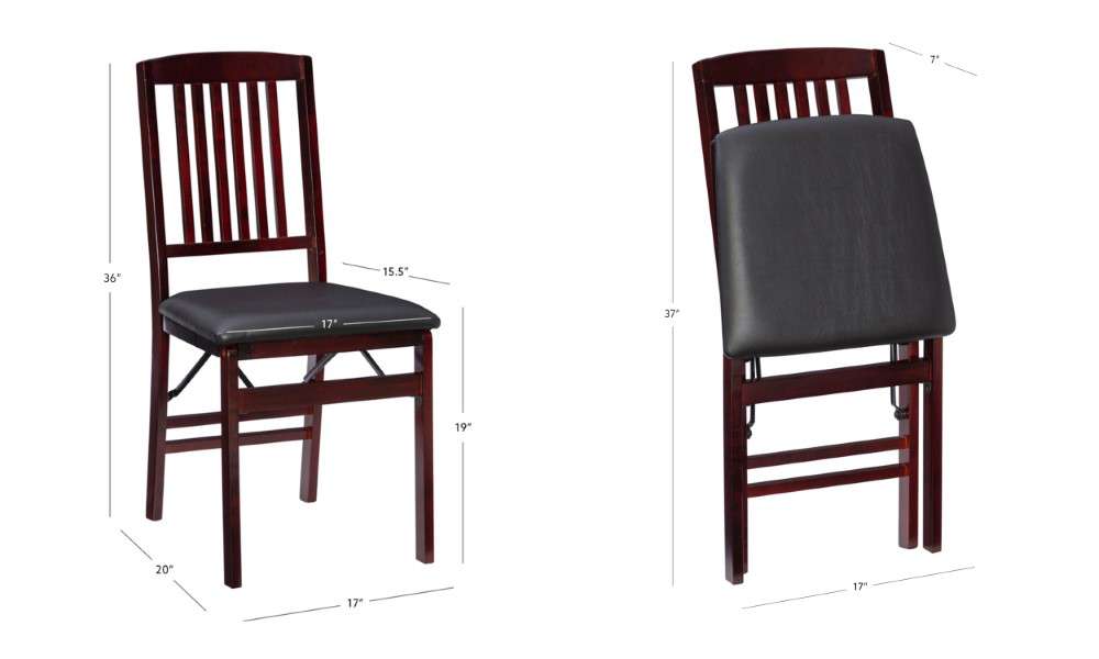 Linon Home Decor - Triena 18 In Mission Back Folding Chair (Set of 2) - 01825ESP-02-AS-U veiw 7