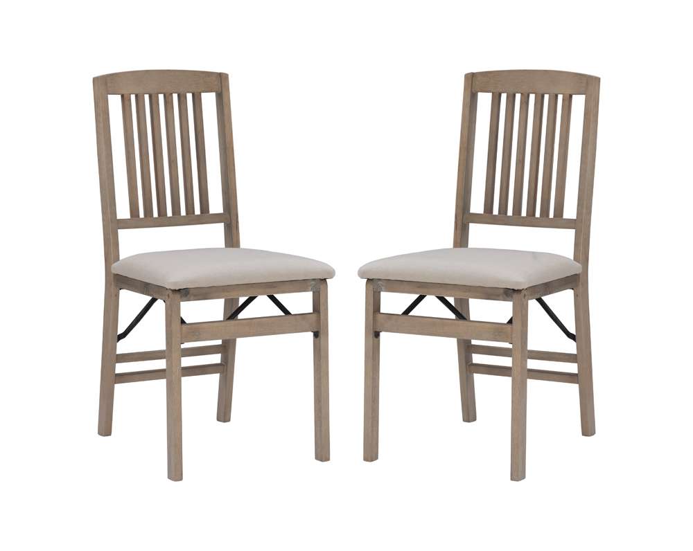 Linon Home Decor - Triena Mission Folding Chairs Grey Wash (Set of 2) - FD32GWASH02ASU veiw 1