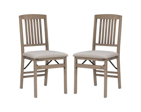 Linon Home Decor - Triena Mission Folding Chairs Grey Wash (Set of 2) - FD32GWASH02ASU veiw 1